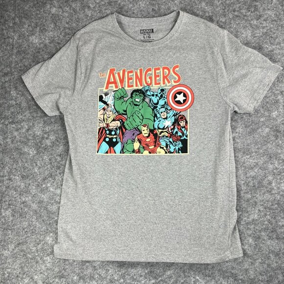 Marvel Avengers Gray Graphic T-Shirt L/G Crew Neck Short Sleeve Youth Unisex - Picture 8 of 8